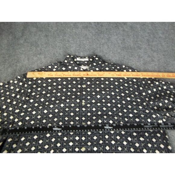 Pierre Cardin Button Up Shirt Men Sz M‎ Geometric Print Rayon Casual Workwear - Picture 6 of 9